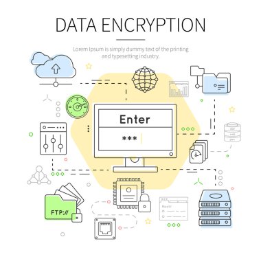 Datacenter Renkli İllüstrasyon