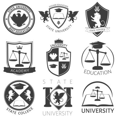 Heraldry Üniversitesi Siyah Beyaz Amblemler