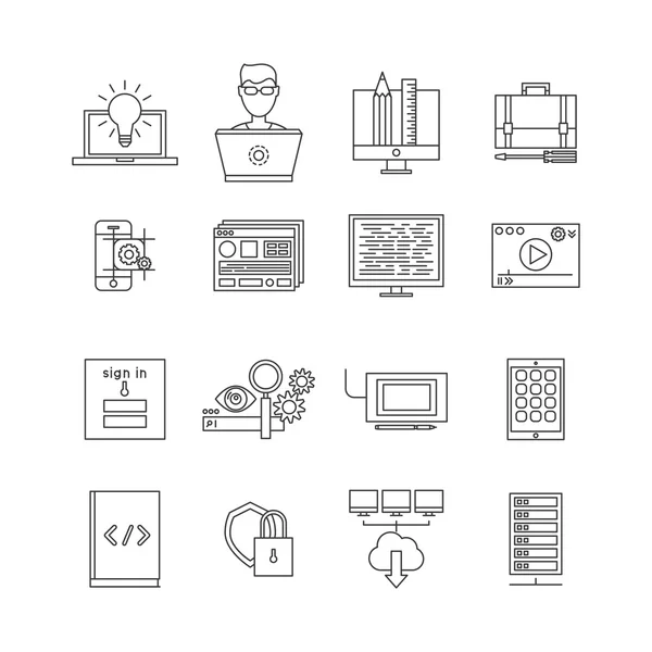 Programma ontwikkeling icon set — Stockvector