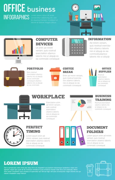 Office Infographics Set — Stock Vector