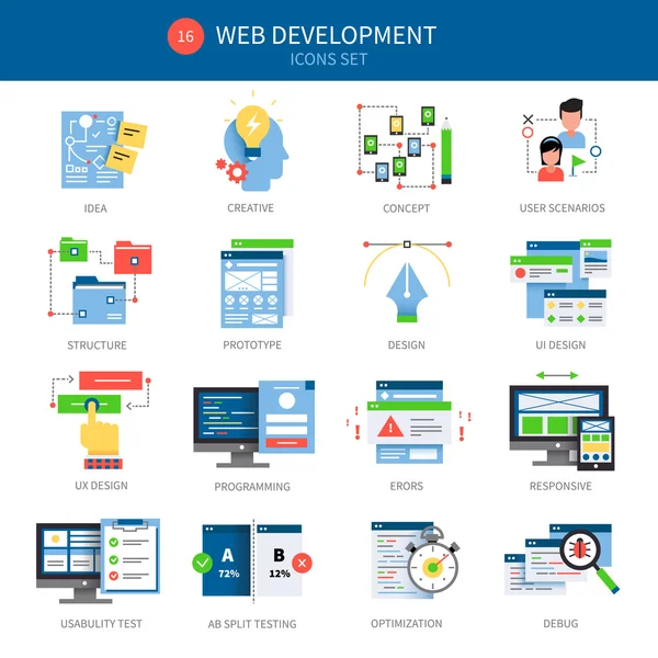 Web development icoon set — Stockvector