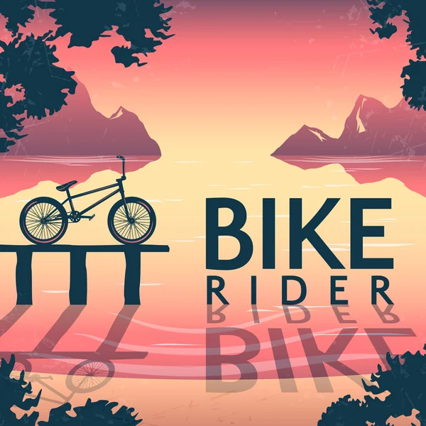 BMX fiets rijden poster — Stockvector