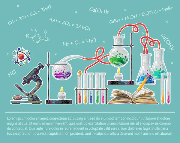 Επιστήμη έγχρωμη αφίσα — Διανυσματικό Αρχείο