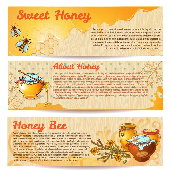 Honey banner set — Stockový vektor