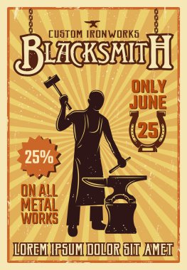 Blacksmith Yellow Poster clipart