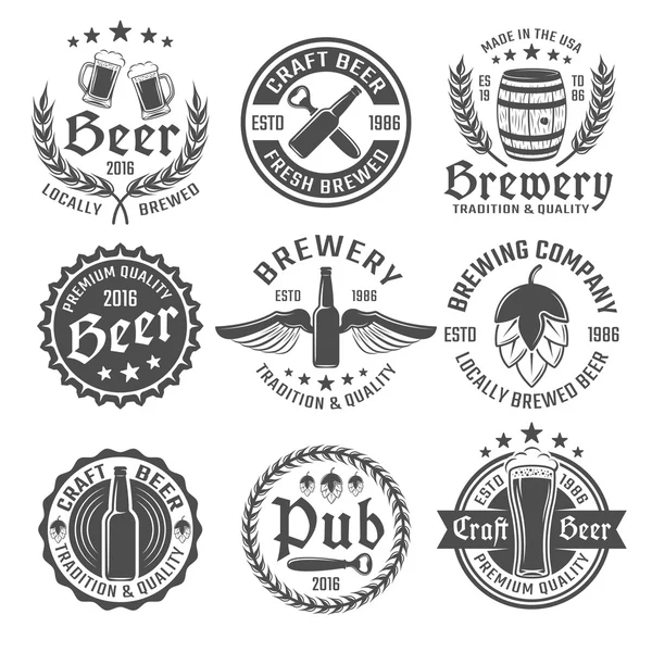 Beer Emblem Set — Stock Vector