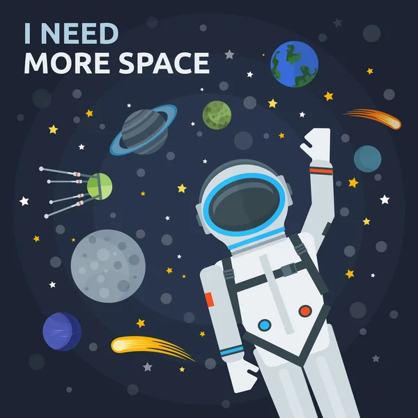 Space And Man Concept — Stock Vector