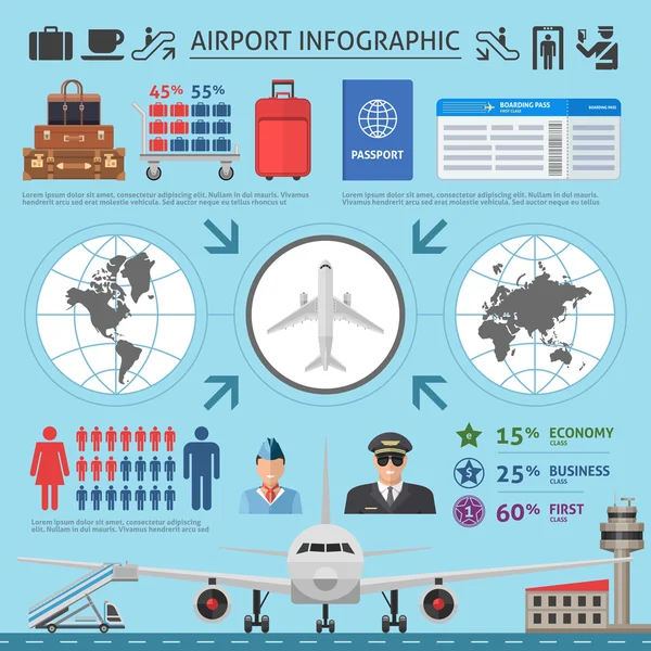 机场信息图模板 — 图库矢量图片