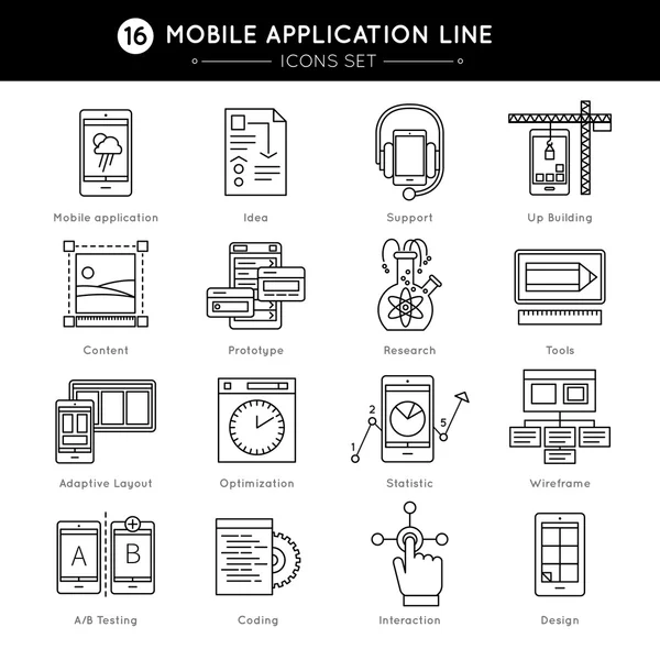 モバイル アプリケーションのアイコン セット — ストックベクタ