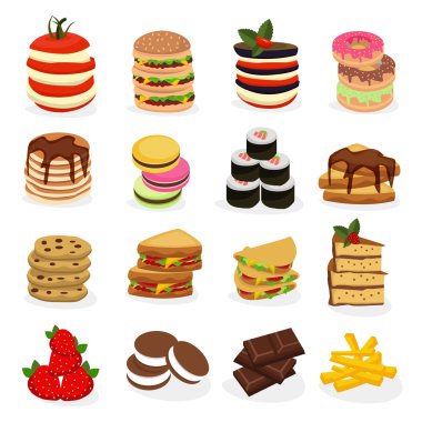 Yemek kule Icon Set