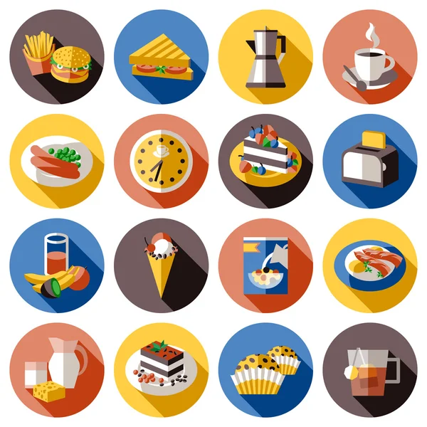 Icono de desayuno conjunto — Vector de stock