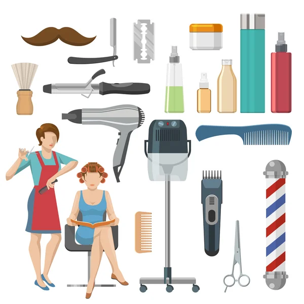 Beauty Salon Decorative Icons Set — Stock Vector