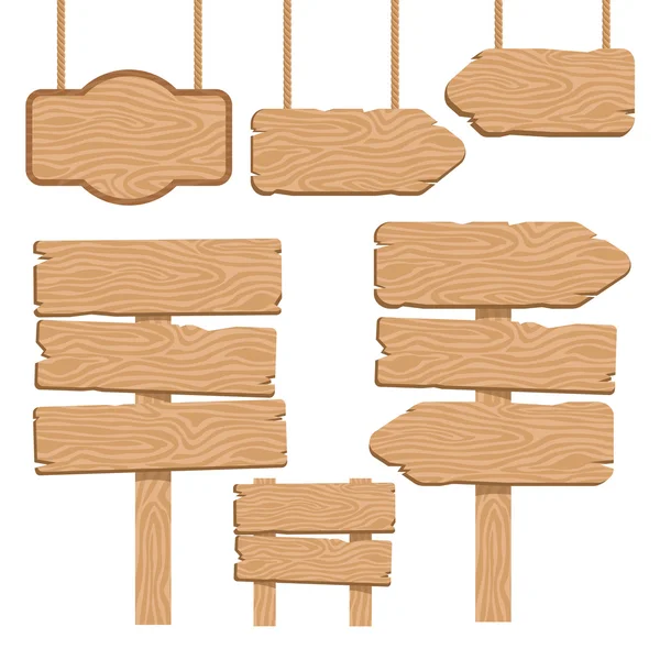 Set d'icônes décoratives en bois — Image vectorielle