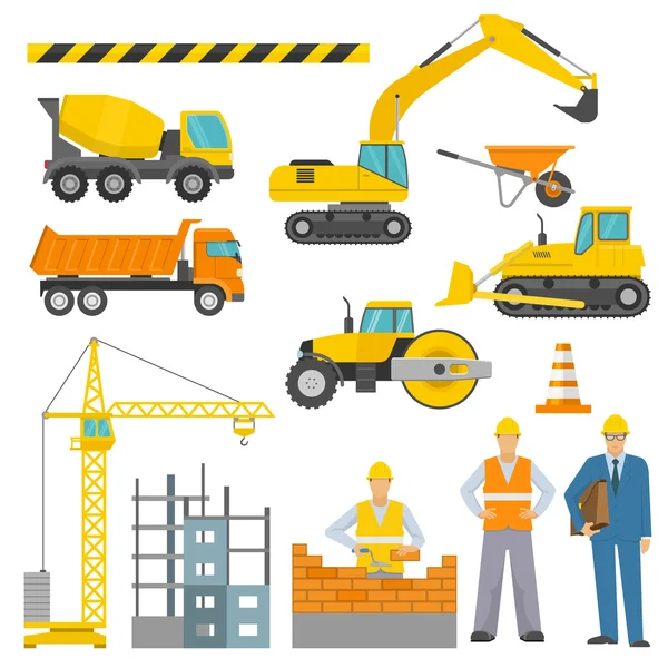 Construction Decorative Icons Set — Stock Vector