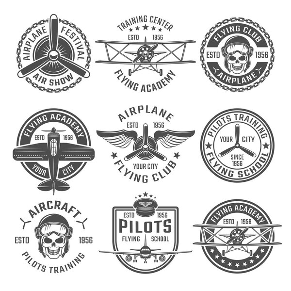 Airplane Emblem Set