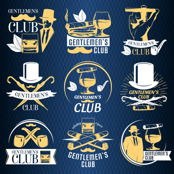 Gekleurde heren club label set — Stockvector