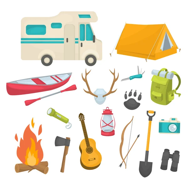 Camping Set dekorativní ikony — Stockový vektor