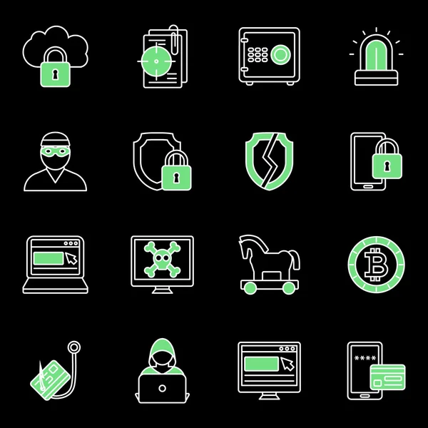 Conjunto de iconos de seguridad de Internet — Archivo Imágenes Vectoriales