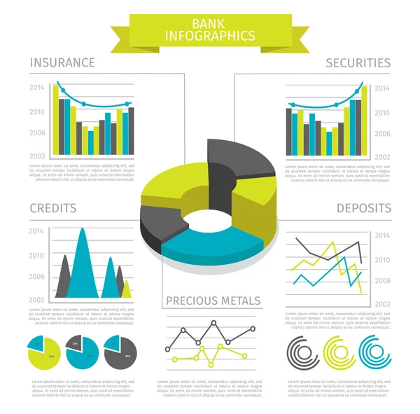 Infografía del banco coloreado — Archivo Imágenes Vectoriales