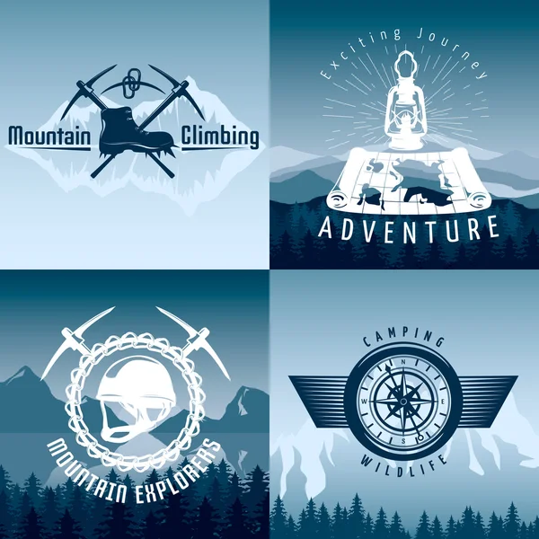 Mountain Adventures composities — Stockvector