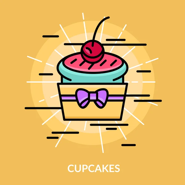 Dolci Cupcakes Poster — Vettoriale Stock
