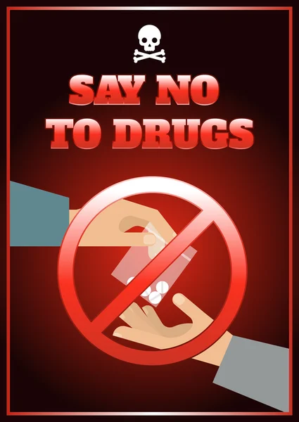 Poster sulle droghe piatte — Vettoriale Stock