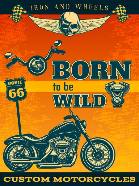 Färgade motorcykel affisch — Stock vektor