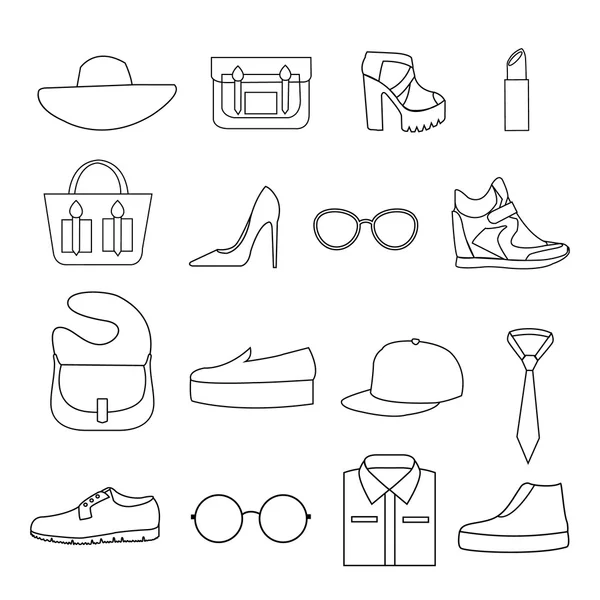 Accesorios de moda Set de iconos de línea — Archivo Imágenes Vectoriales