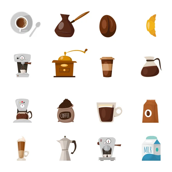 Set de iconos de café barista — Vector de stock