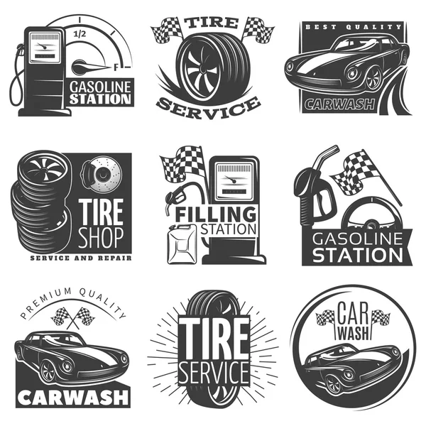 Auto Service Embleem Set — Stockvector