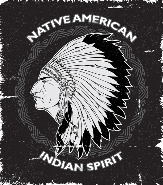 Native American Spirit Vintage Design — Stock Vector