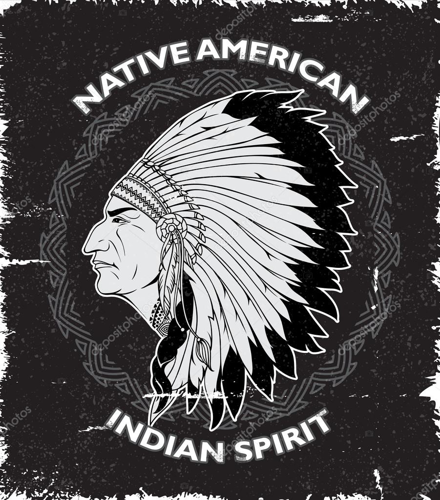 Native American Spirit Vintage Design Stock Vector Image By C Mogil