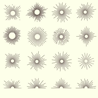 Sunburst tek renkli tasarım koleksiyonu