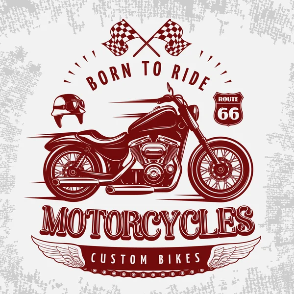 Šedý plakát s motocyklem — Stockový vektor