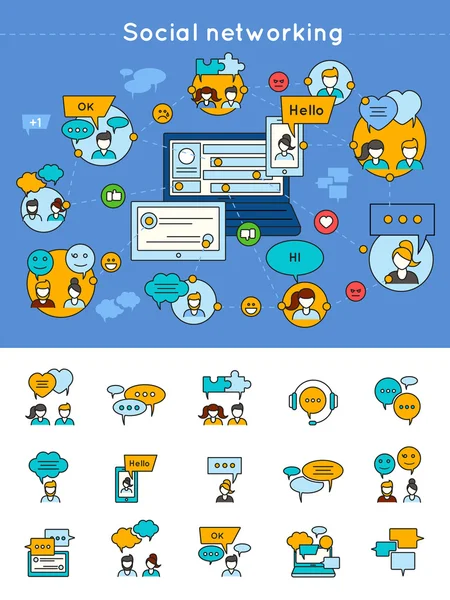 Social Network Concept — Stock Vector