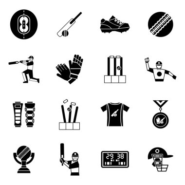 Kriket Siyah Simge Seti