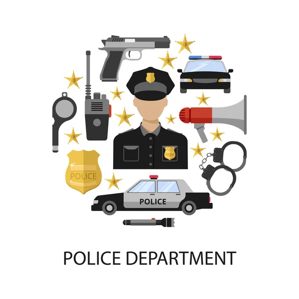 Αστυνομικό τμήμα κυκλικό σχέδιο — Διανυσματικό Αρχείο