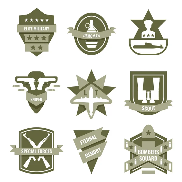 Emblèmes kaki de l'armée — Image vectorielle