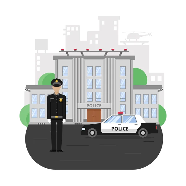 Zusammensetzung des Polizeigebäudes — Stockvektor
