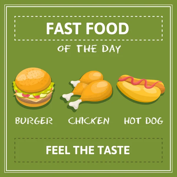 Fast foody plakat — Wektor stockowy