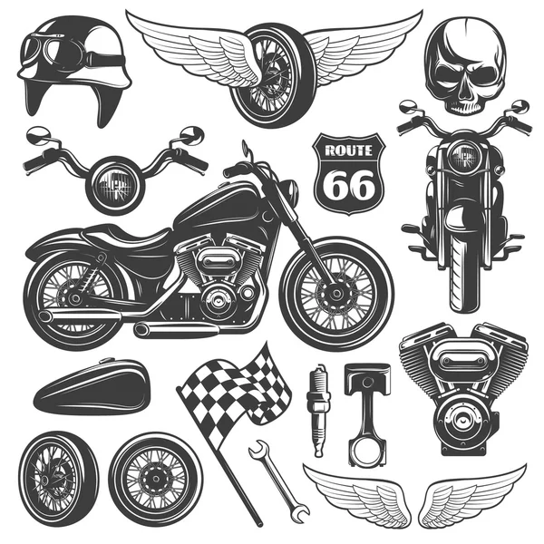 Icono de la motocicleta conjunto — Archivo Imágenes Vectoriales