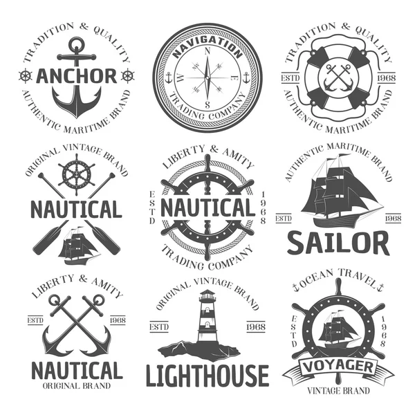 Nautical Emblem Set — Stock Vector