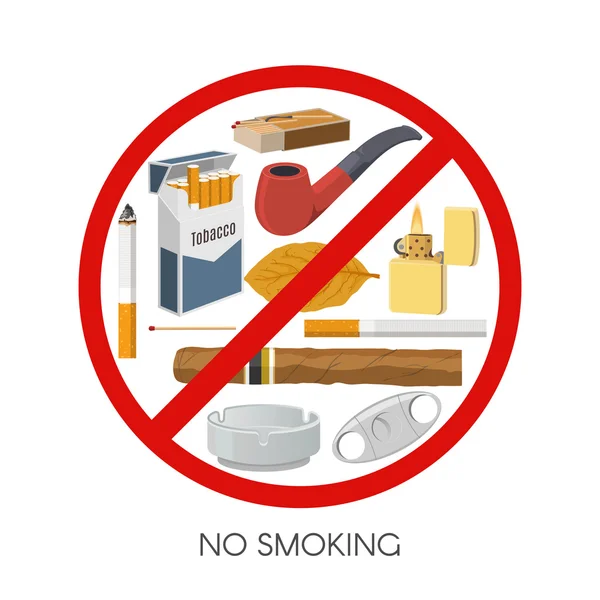 No Smoking Sign Design — Stock Vector