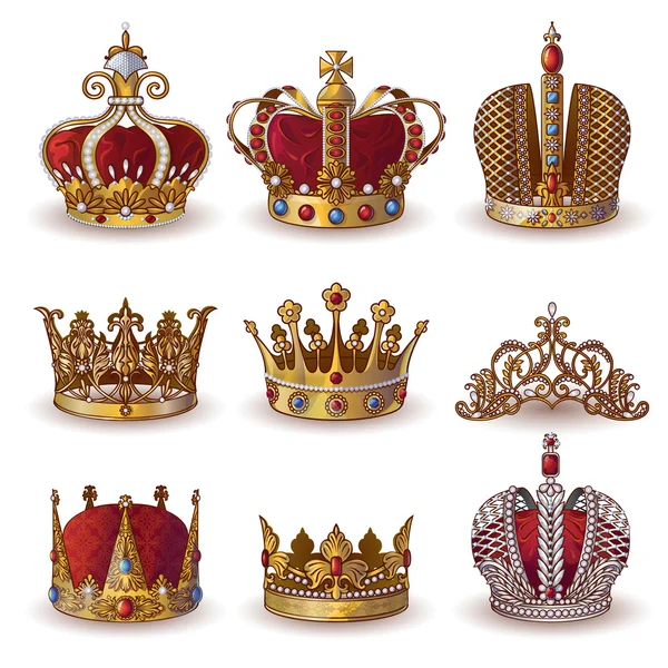 Colección de coronas reales — Archivo Imágenes Vectoriales