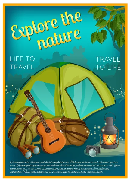 Exploration Of Nature Poster — Stock Vector