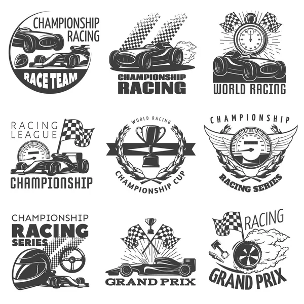 Racing emblem set — Stock vektor