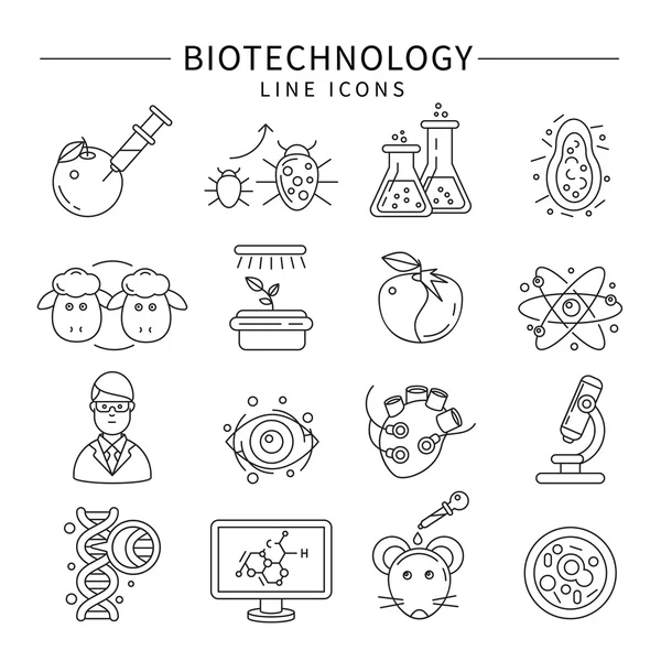 Набор иконок биотехнологии — стоковый вектор