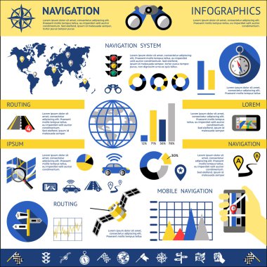 Düz Navigasyon Infographics