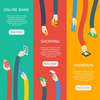 Atm Kullanımı İyometrik Dikey Afişler