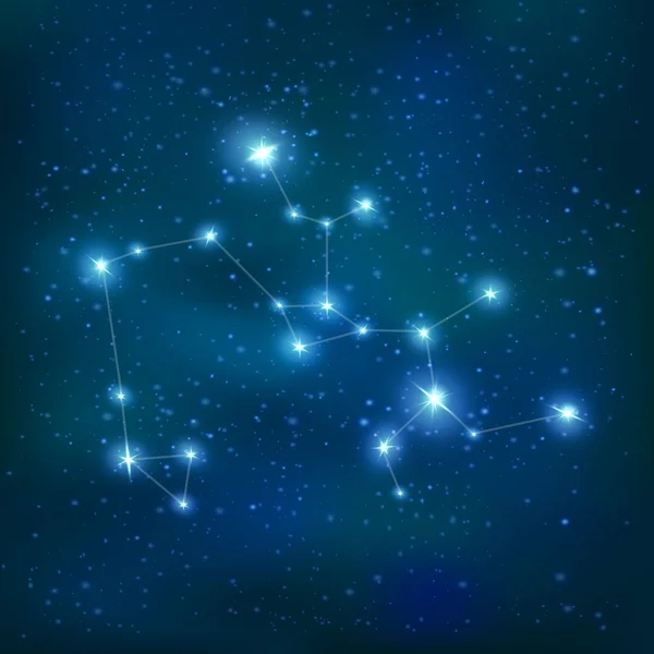Sagitario Constelación realista Signo del zodíaco — Vector de stock